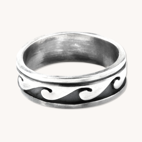 SkyWeaver: Wave Silver Band Ring