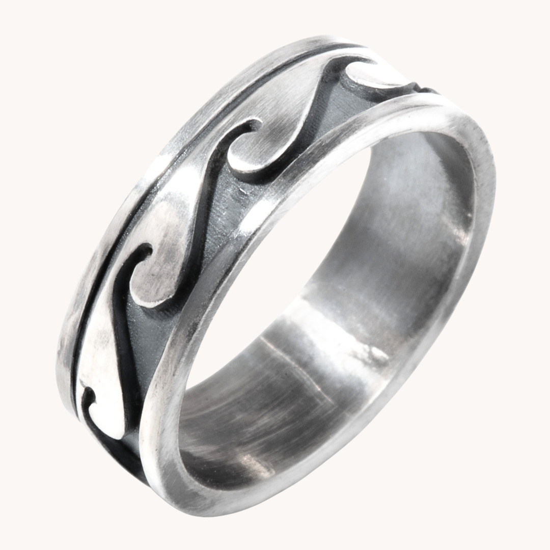 SkyWeaver: Wave Silver Band Ring