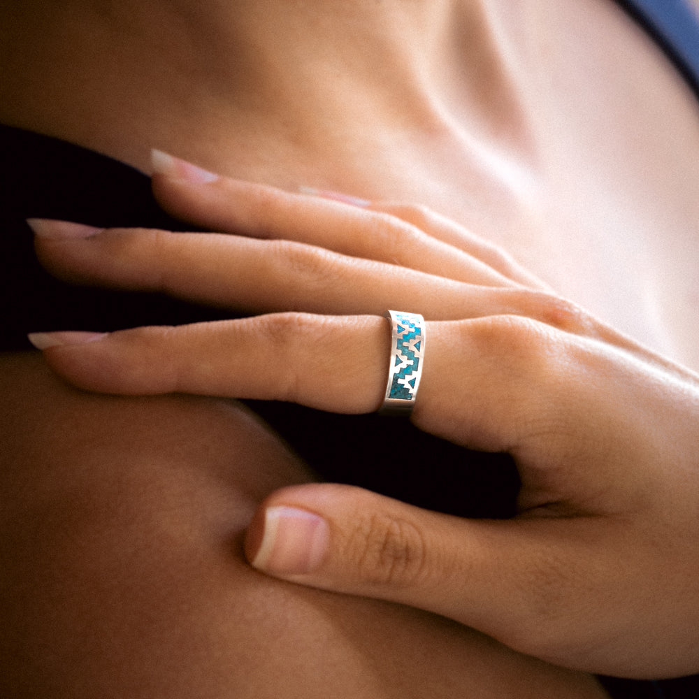 SkyWeaver: Turquoise Pinnacle Inlay Ring
