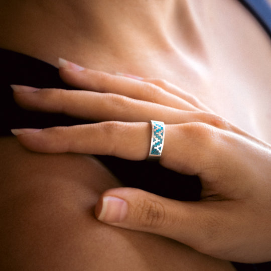 SkyWeaver: Turquoise Pinnacle Inlay Ring