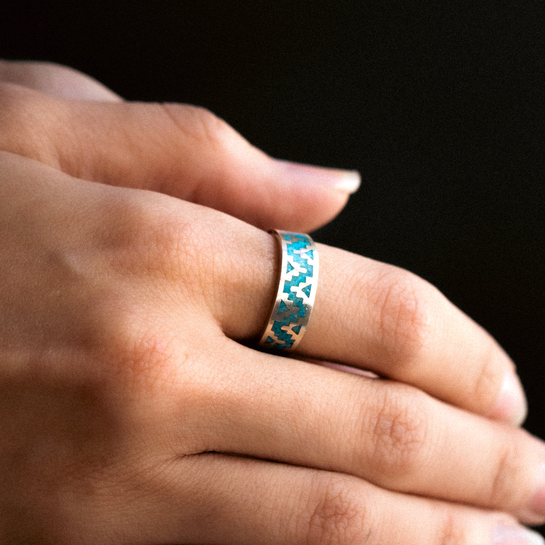SkyWeaver: Turquoise Pinnacle Inlay Ring