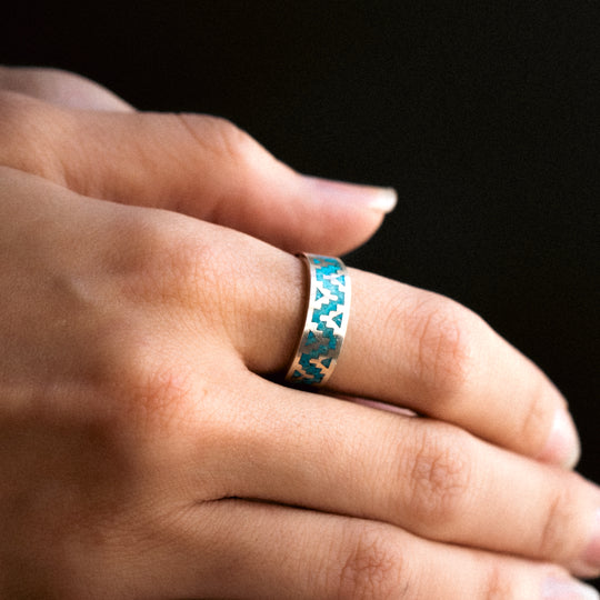 SkyWeaver: Turquoise Pinnacle Inlay Ring