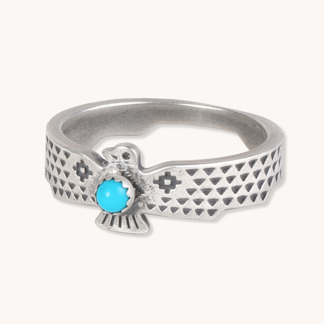 Sterling Silver Band with a pop of Turquoise by TSkies