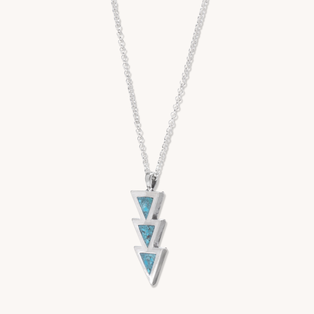 Sterling Silver and Turquoise Drop Pendant Necklace by TSkies