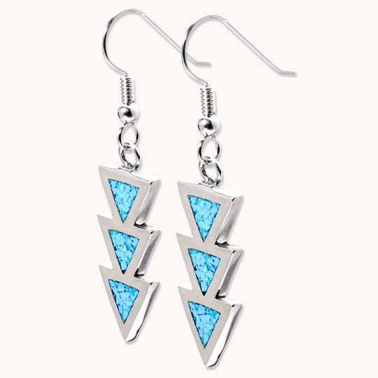 SkyWeaver: Azteca Turquoise Drop Earrings