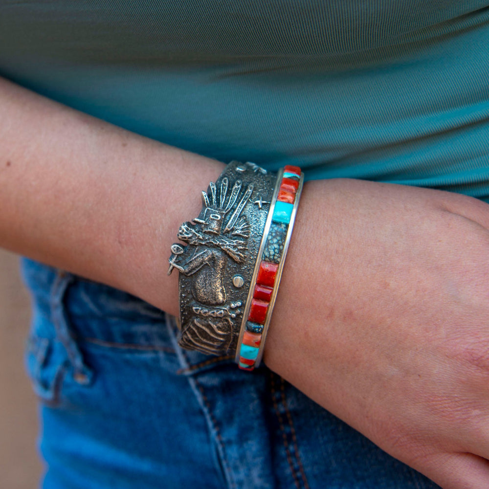 Kachina Dancer Turquoise Cuff Bracelet