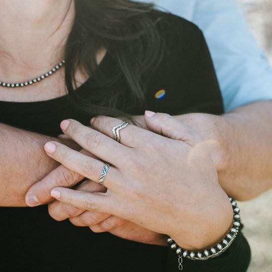 Silver Geometric Band Rings by TSkies