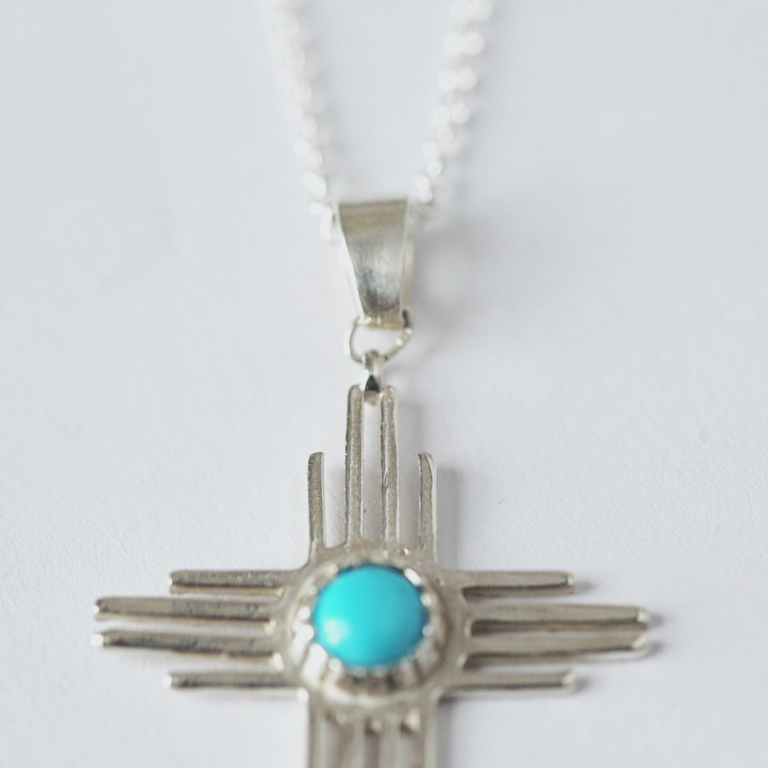 Turquoise and Silver Sun Necklace, Shop Turquoise – T.Skies Jewelry
