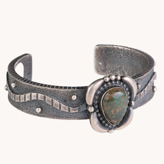 Tufa cast Turquoise cuff