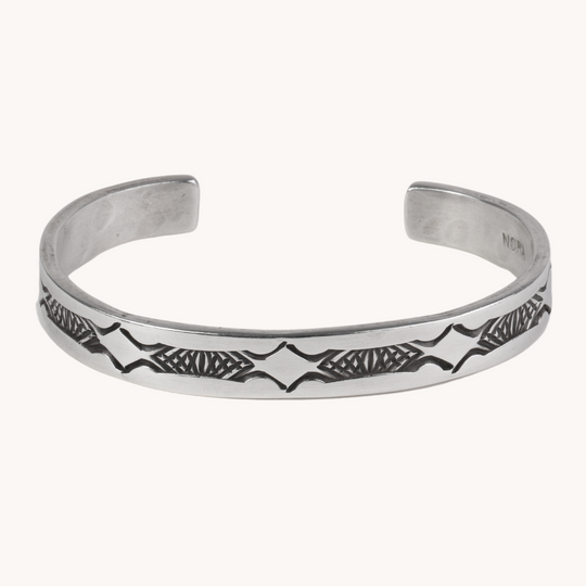 Nora Stamped Silver Cuff