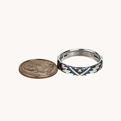 Southwest Silver Geometric Band Ring by TSkies 