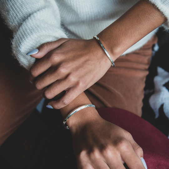 Stackable Bracelet Set in Sterling Silver by TSkies