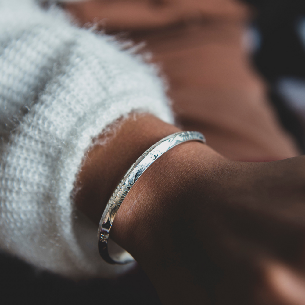 Silver Triangle Stacker Bracelet by TSkies Jewelry