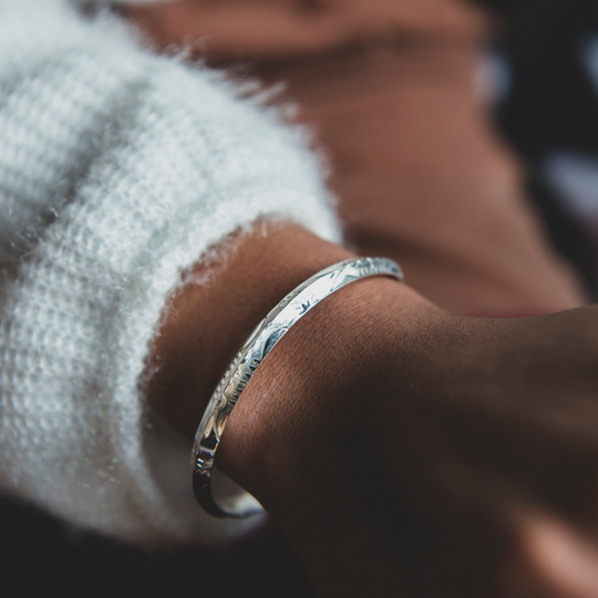 Silver Triangle Stacker Bracelet by TSkies Jewelry