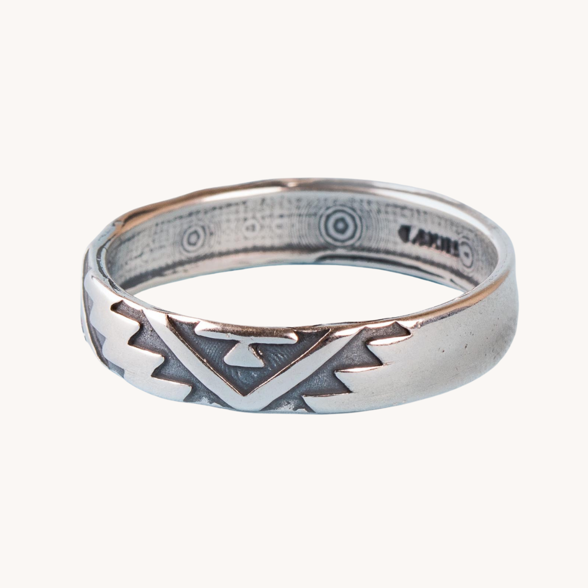 Silver Geometric Band Ring
