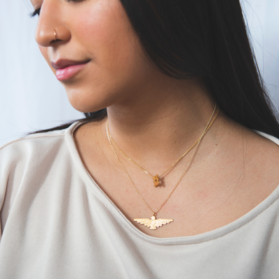 Gold Vermeil Thunderbird Pendant Necklace