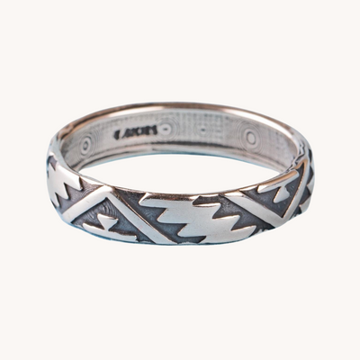 Silver Geometric Band Ring TSkies