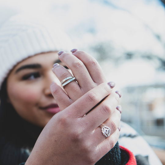 Sterling Silver Squared Ring, Southwest Stackable Ring by TSkies