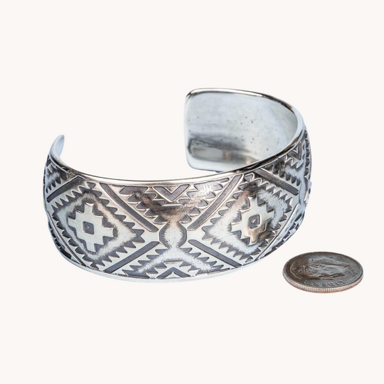 Silver Wide Cuff Bracelet