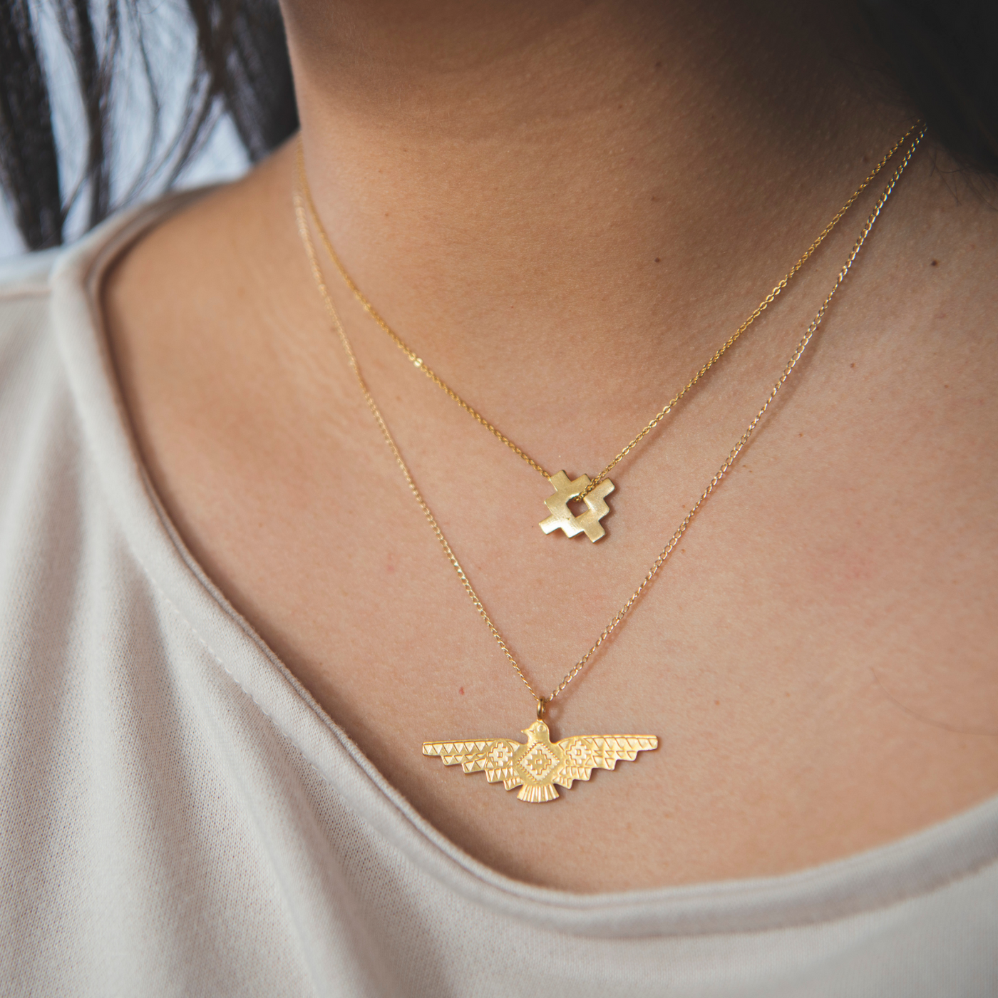 Gold Thunderbird Necklace by TSkies