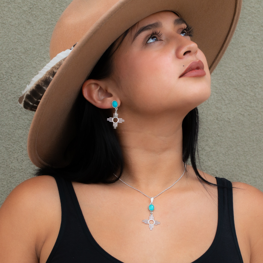 Turquoise and Silver Jewelry Set