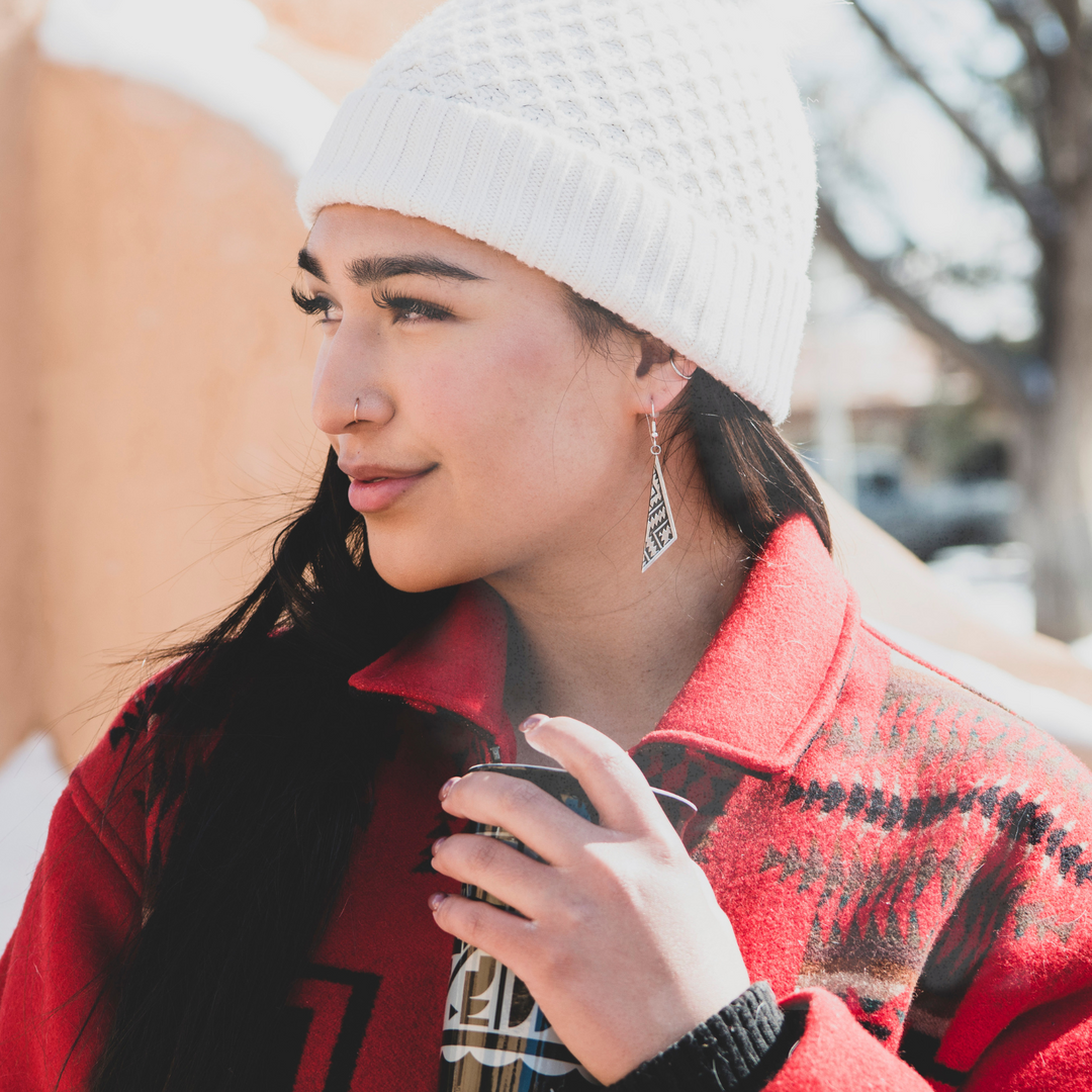 Silver Triangle Southwest Earrings 