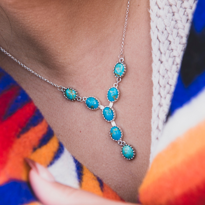 Turquoise Modern Y Necklace