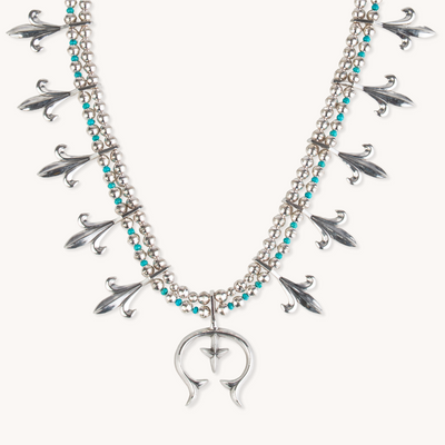Desert Blossom: Corn Blossom Necklace — hand-stamped sterling silver