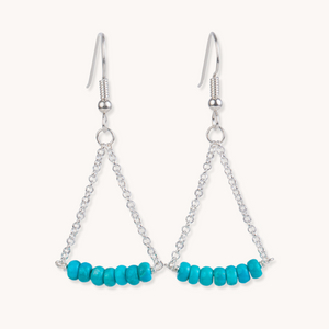 Turquoise Chandelier Earrings in Sterling Silver by TSkies