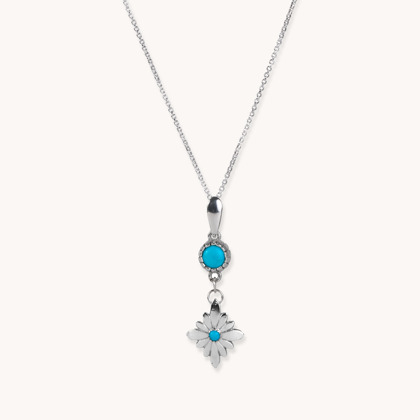 Turquoise Drop Pendant, Handcrafted Necklace