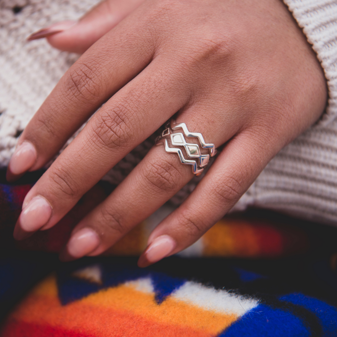 Silver Modern Stackable Ring