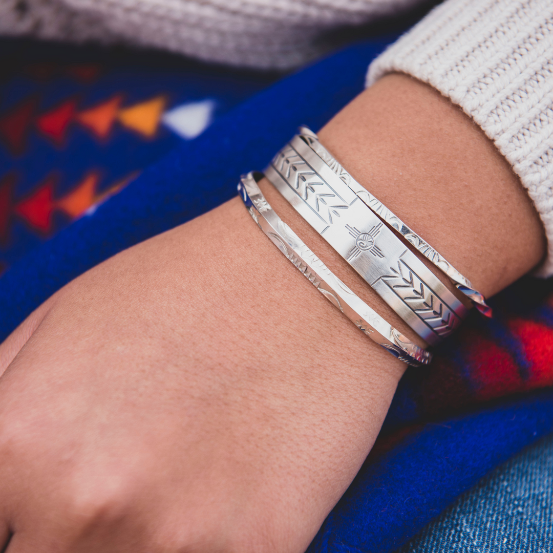 Sterling Silver Cuff Bracelet, Handstamped by TSkies