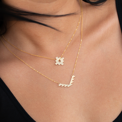 Gold Vermeil Bar Necklace Layering 