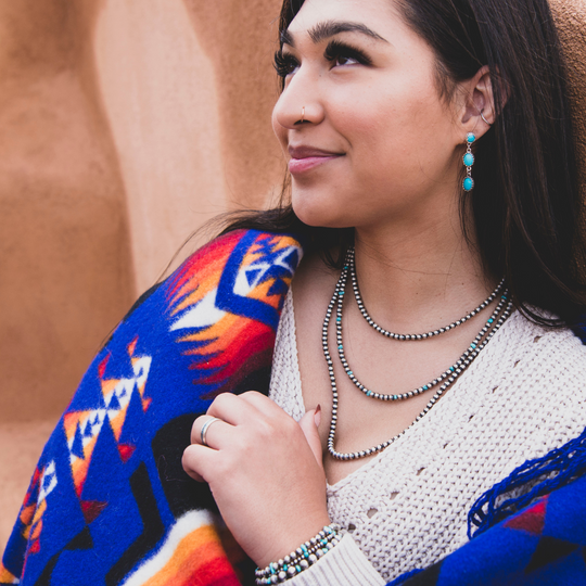 Handmade Silver and Turquoise Drop Earrings