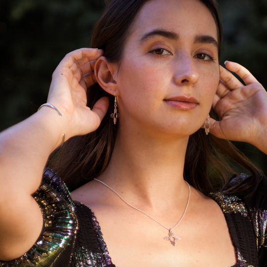 Silver Petite Pendant and Earrings Set