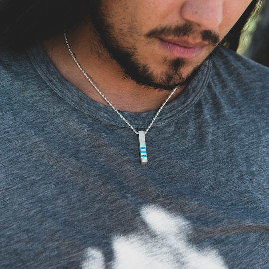 Silver Bar Men's Necklace