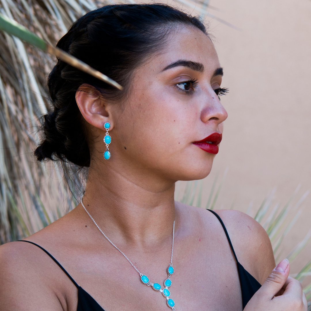 Handmade Drop Earrings with Daybreak Y Necklace