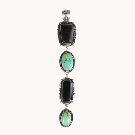 Turquoise and Obsidian Pendant