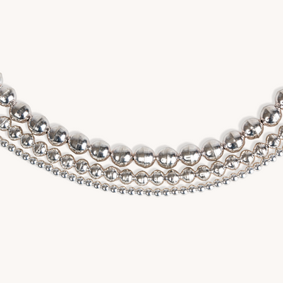 Pearls Silver Beads Bracelet