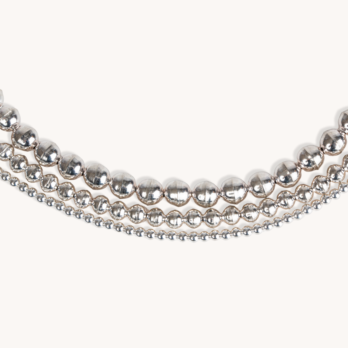 Silver Beads Bracelet by T.Skies Jewelry