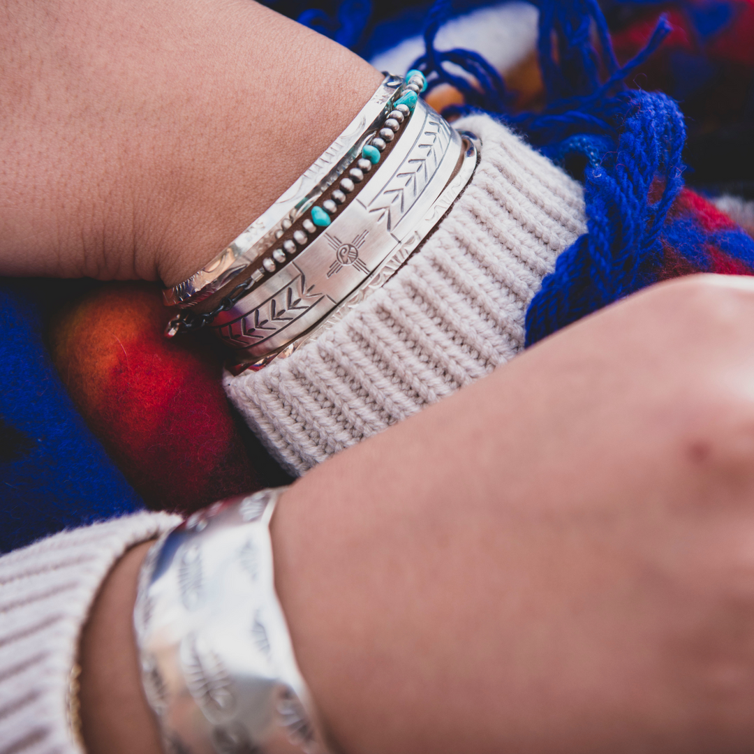 Handcrafted Silver Triangle Stacker Bracelet