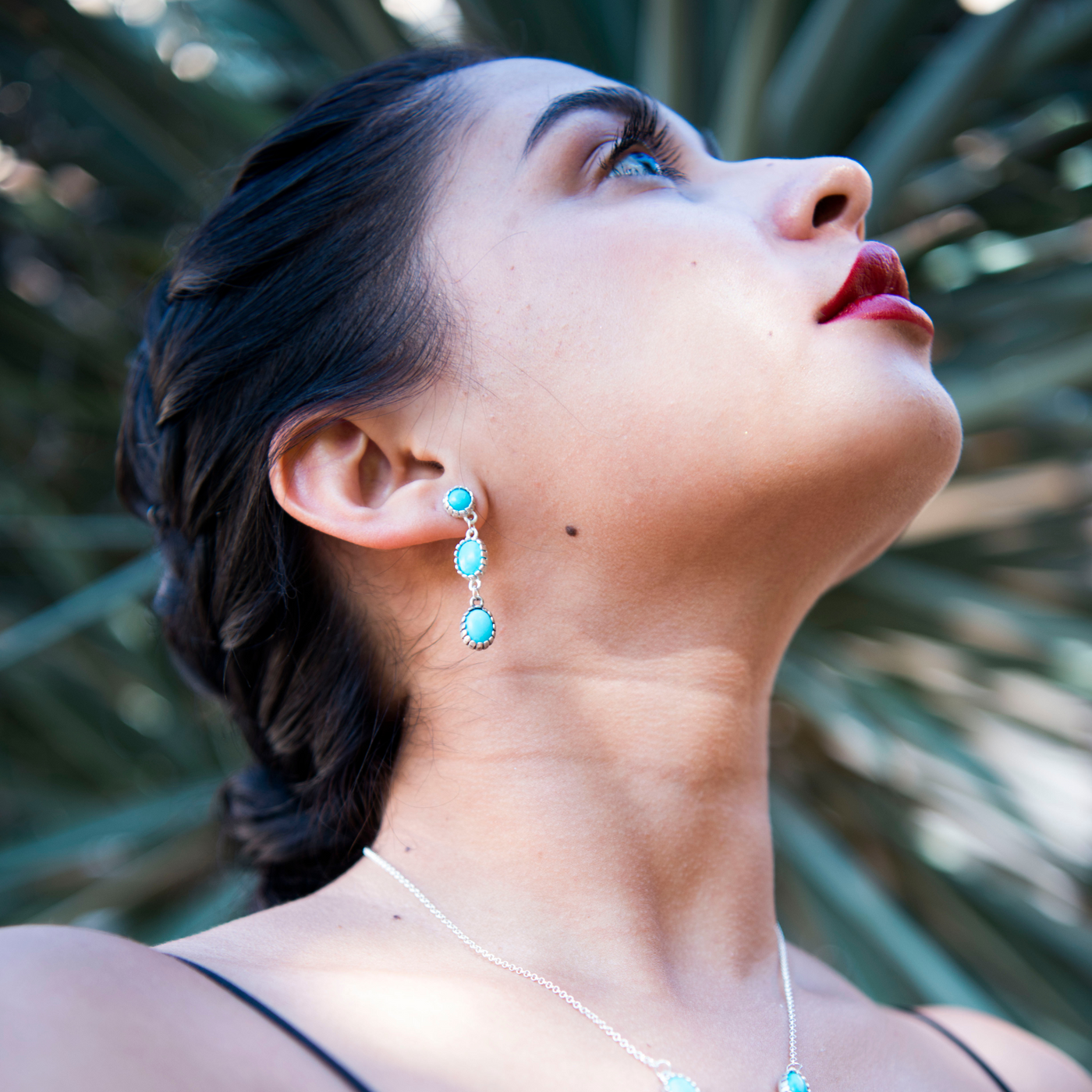 Silver and Turquoise Drop Earrings Shop Handmade Earrings by
