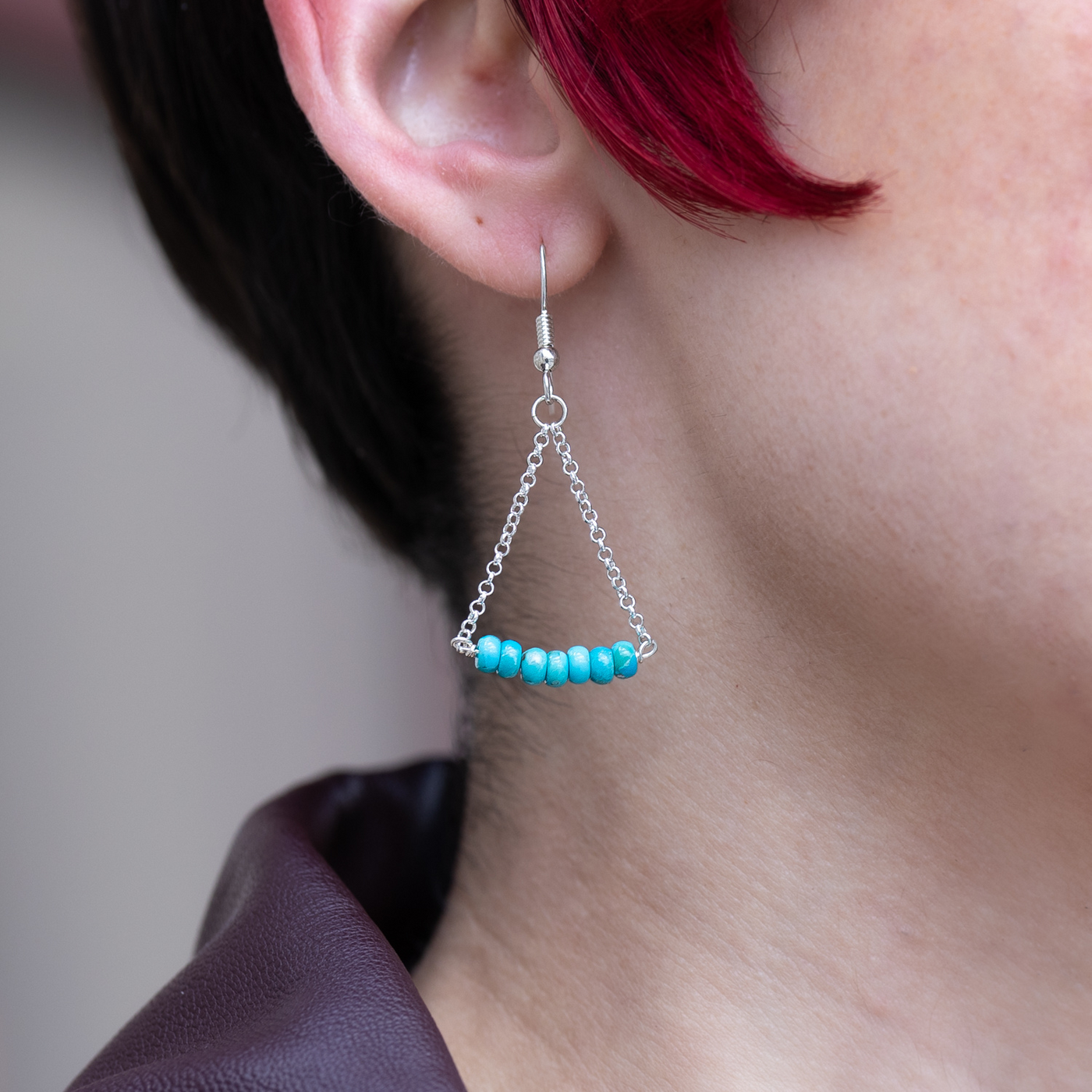 Sterling Silver Chandelier Earrings with Turquoise beads