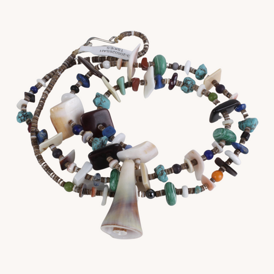 Multi-stone and Shell Heishi Necklace