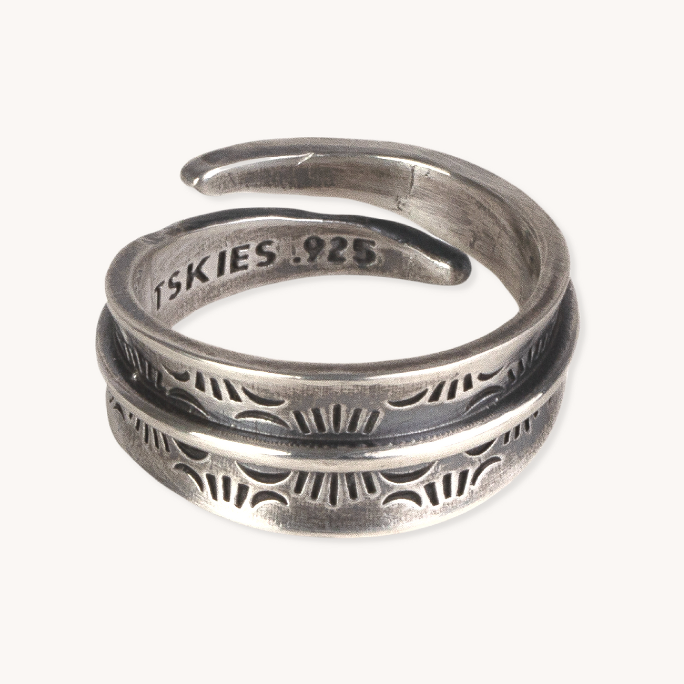 Silver Adjustable Wrap Ring by TSkies Jewelry