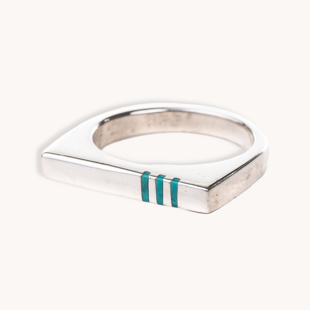 Square Silver Ring, Turquoise | T.Skies Jewelry