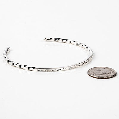 Handcrafted Silver Square Twist Bracelet | T.Skies Jewelry