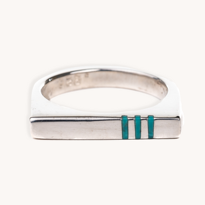 Square Silver Ring, Turquoise | T.Skies Jewelry