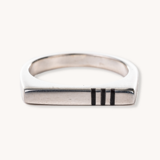 Square Silver Ring, Pinshell | T.Skies Jewelry