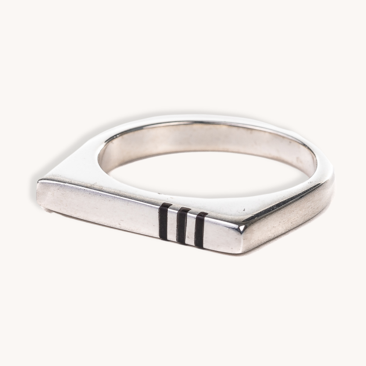 Squared Silver Ring, Explore Square Band Ring in Turquoise & Pinshell ...